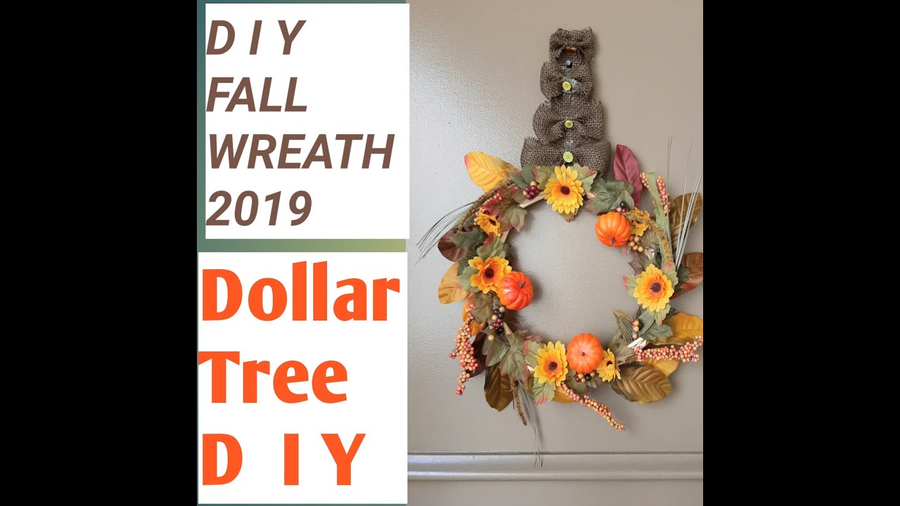Dollar Tree Fall Decorations diyFall Wreath YouTube