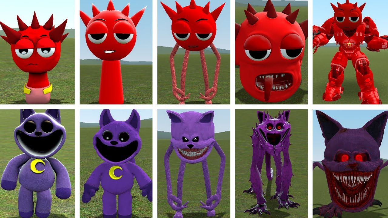 I DISCOVERED NEW EVOLUTIONARY FORMS OF THE CATNAP TEAM VS SPRUNKI RADDY FAMILY IN GARRY'S MOD !