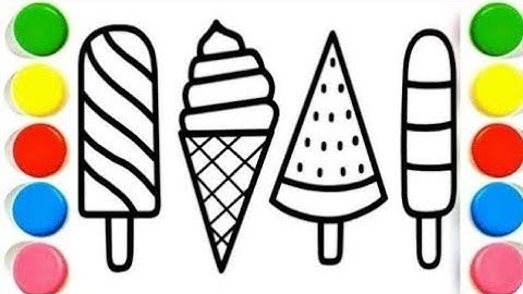 Ice cream Drawing, Painting & Coloring For Kids and Toddlers_ Child Art#kidsstudyarts1983