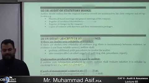 CAF 08 | AUDIT | LECTURE # 65 |BY SIR ASIF | SEPTEMBER 2024 ATTEMPT