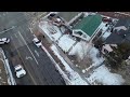 Drone  footage of vehicle versus house