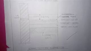 Cremic tile floor on ground floor and upper floor civil engineering drawing 1st 2nd  year