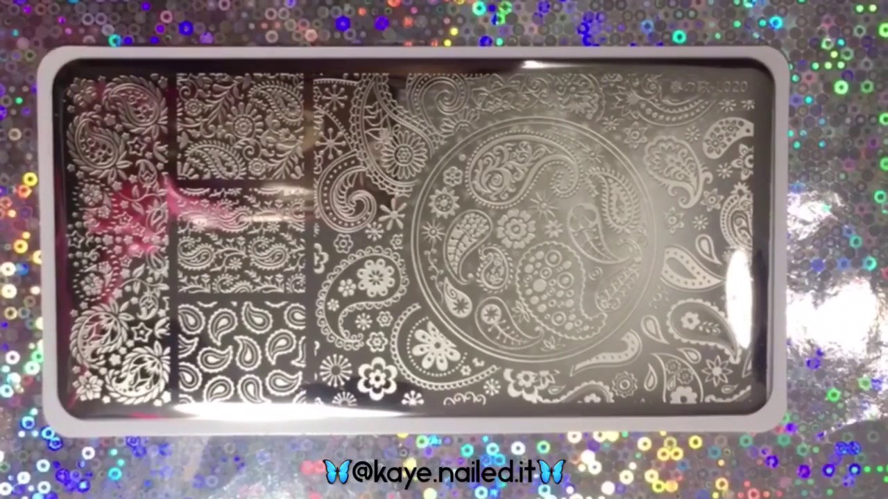 Bornprettystore 春の歌 L020 Paisley Bandana Stamp Plate Basic Stamping