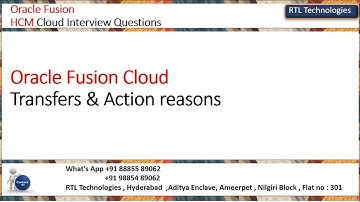 Fusion HCM Transfer Action reasons | Emp transfers | Actions | Action reasons | Placement