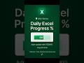This Excel Formula Auto-Updates Your Daily Progress % #excel #productivity #exceltips #exceltutorial