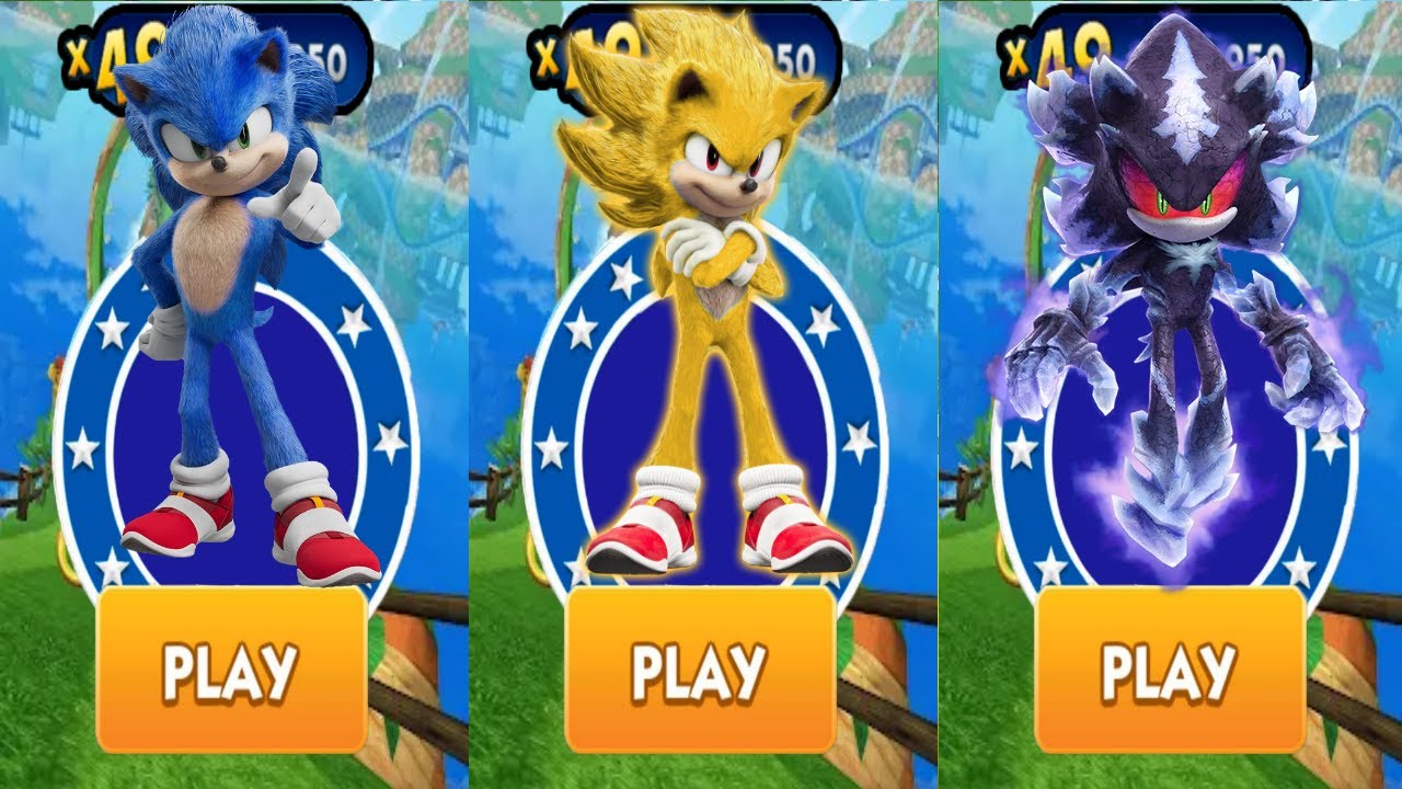 Sonic Dash - Movie Super Sonic vs Mephiles the Dark vs Movie Sonic ...