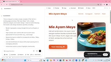 Langkah-langkah membuat landing page menggunakan Blackbox.ai | Project UAS Sistem Cerdas