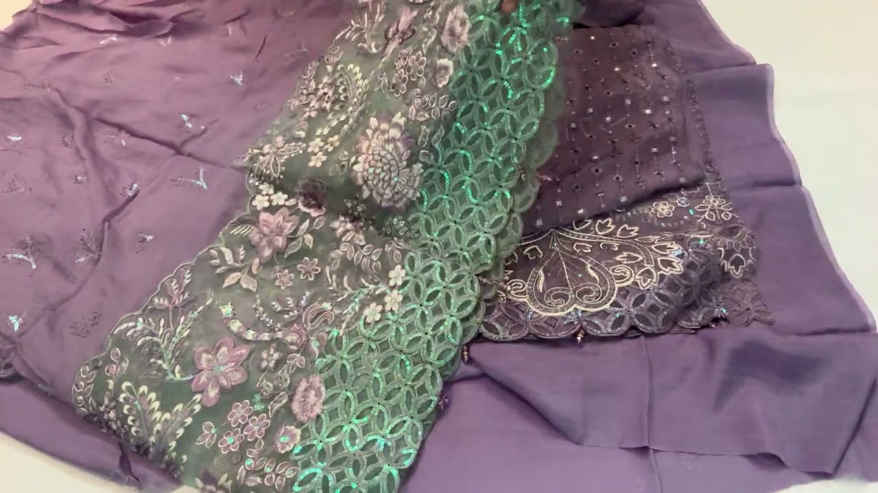 Dastak by ramsha luxury chiffon emb suits with fancy emb dupatta ✨price -4300/-☎️8445012262