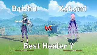 Baizhu Vs Kokomi Who Is Best Healer ?? Healing Gameplay Comparison