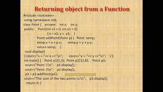 Objects as passing parameters and Returned types