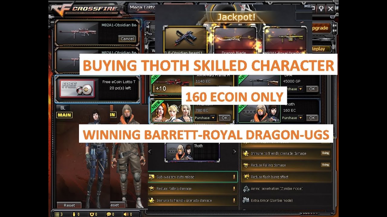 Buying New THOTH Character & Winning Barrett-M82A1-Royal Dragon-UGS in CrossFire PH September 2020