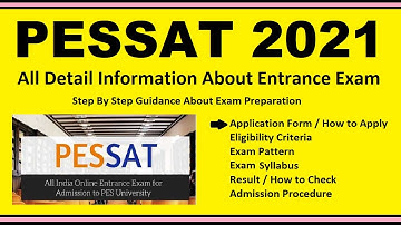 PESSAT 2021 - Notification, Dates, Application, Eligibility, Admit Card, Pattern, Syllabus, Result