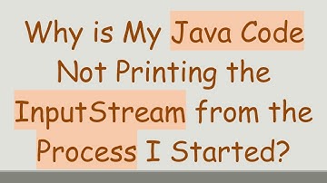 Why is My Java Code Not Printing the InputStream from the Process I Started?