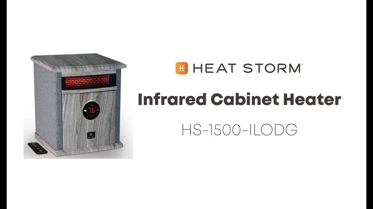 Heat Storm Logan Deluxe (Gray) designer series infrared cabinet heater -  YouTube