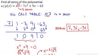 Algebra 2: Section 4B.3b - Solving Polynomial Equations (using a TI84)
