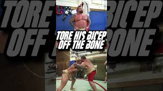 Sumo Wrestler COLLIDES With Eddie Hall And Gets His Bicep Torn CLEAN Off! #eddiehall #sumowrestling