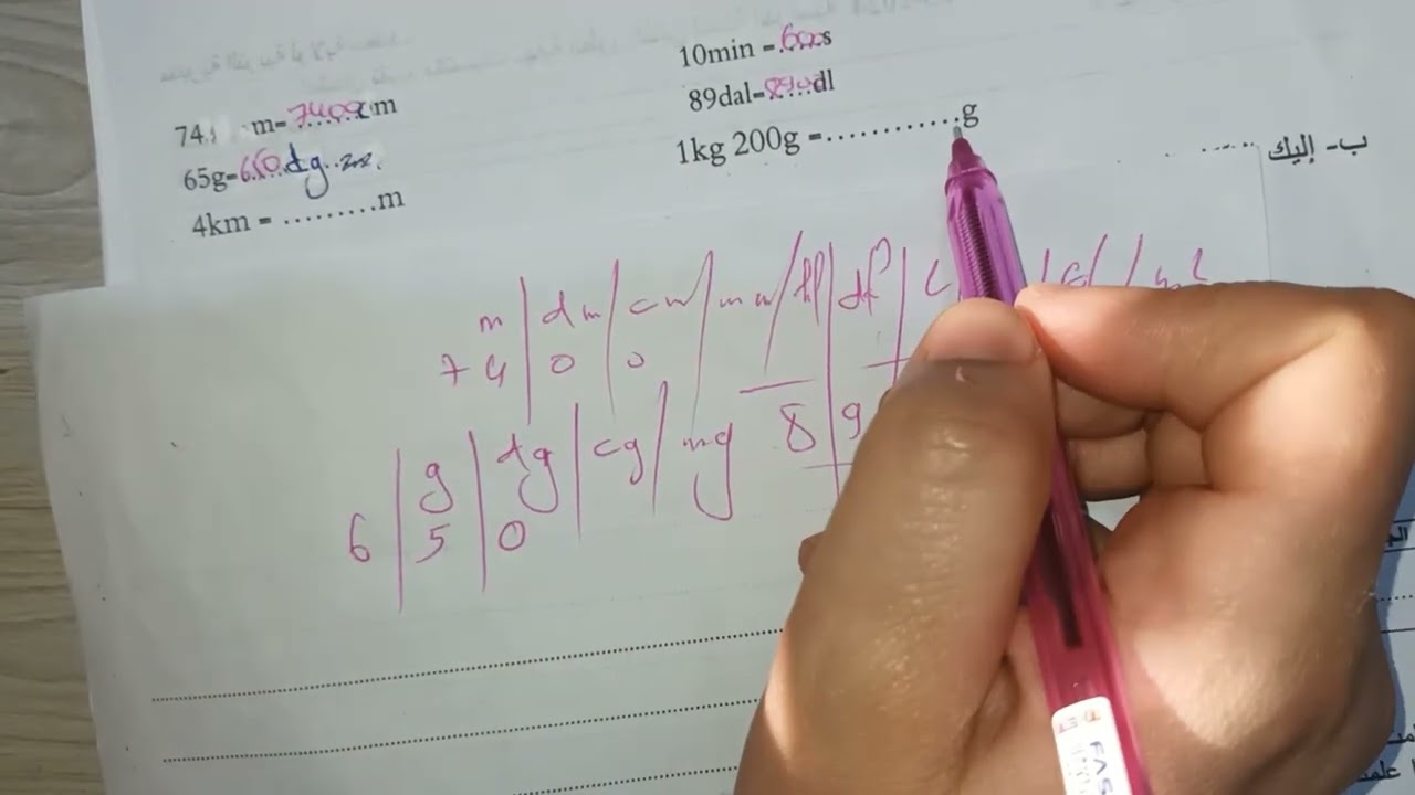 امتحان تقييم المكتسبات في مادة الرياضيات السنة الرابعة ابتدائي