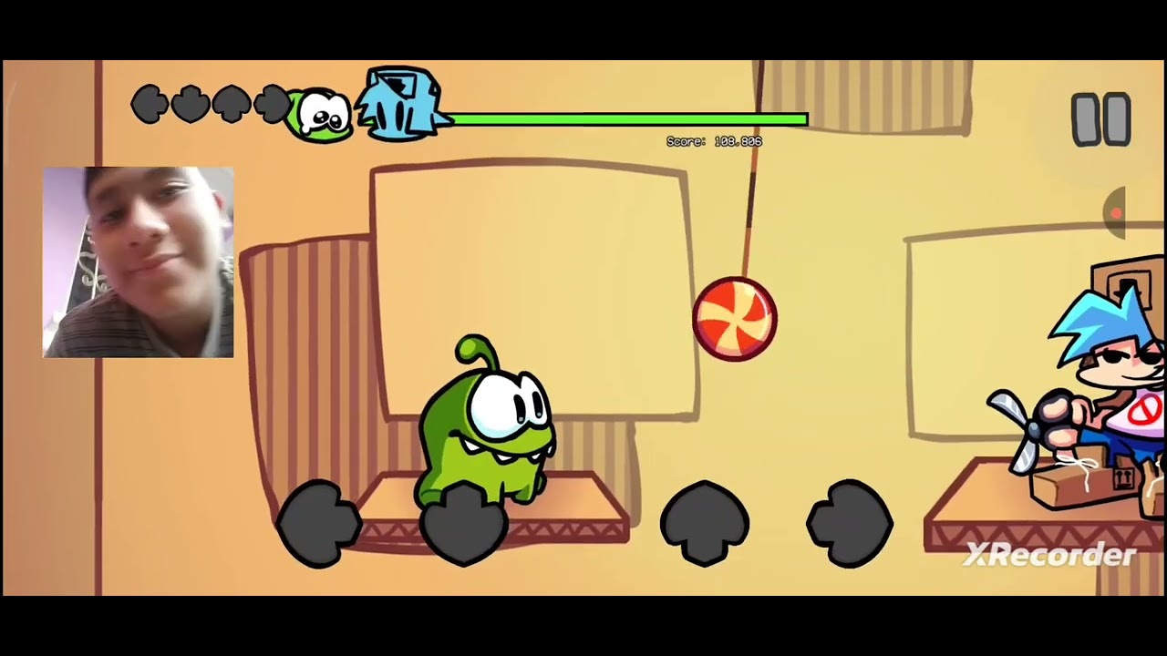Jugando fnf de Om nom 