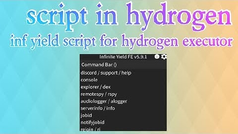 hydrogen executor script inf yield go to pin comment to try the script and subscribe for more video