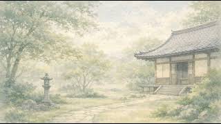 Peaceful Japanese Temple Garden | Soft Mist Morning | 4K Idle TV Background screenshot 1