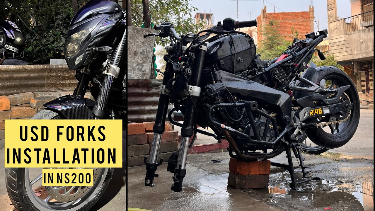 NS200 USD FORKS INSTALLATION [PART 2] IN HINDI YouTube