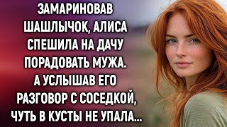 картинка: Замариновав шашлычок, Алиса спешила на дачу порадовать мужа. А услышав его разговор с соседкой