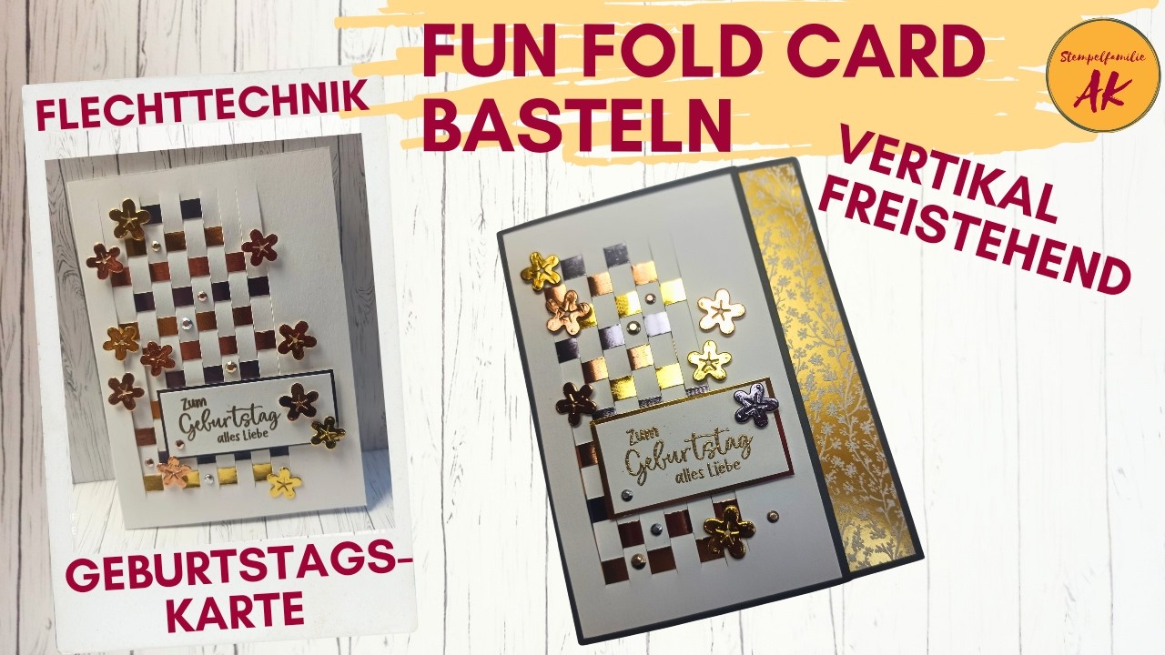 Besondere Kartenform - Vertikal freistehende Fun Fold Card basteln Stampin Up Anleitung DIY Tutorial