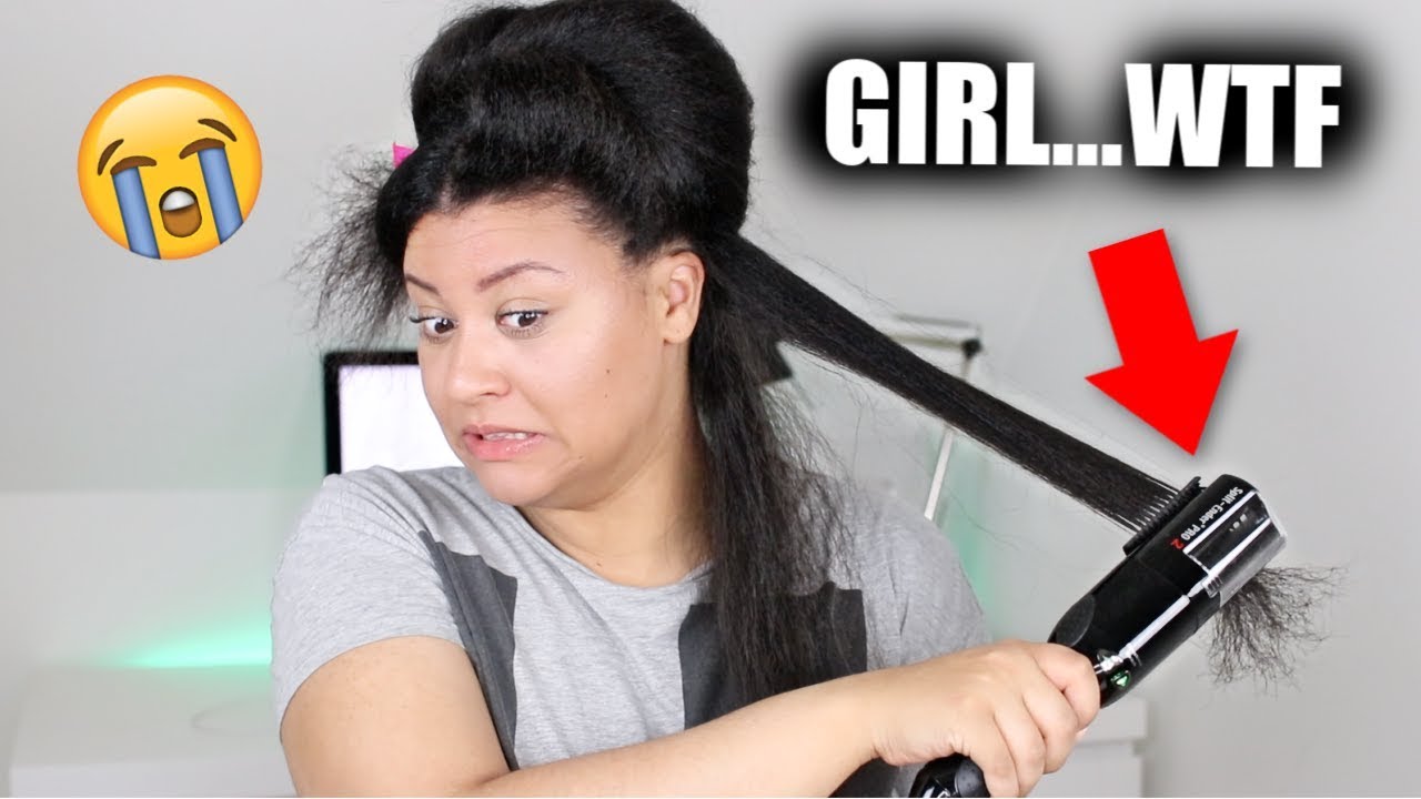 So I Tried The Split End Trimmer On My THICK Hair... 😨 - YouTube