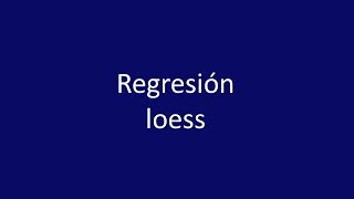LOESS regression