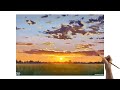 Easy Sunset Painting Acrylic Sunset Painting Acrylic Tutorial How To Paint A Sunset For Beginners