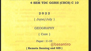 BA 4th sem Geography honours question paper c 10 Remote Sensing and GIS Dibrugarh University 2022