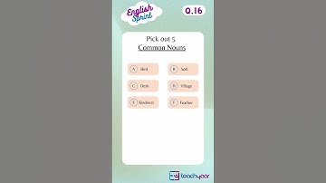 Q16) Pick out the Common Nouns from the words