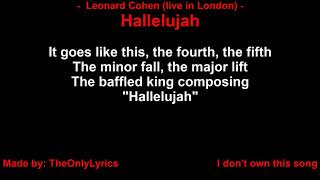 Leonard Cohen - Hallelujah (Live In London) (with lyrics)