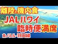 【JALハワイ / 離陸と機内食 / 4K】 チェックイン〜搭乗〜離陸〜機内食。 JAL臨時便。 ホノルル〜羽田線。