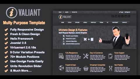 Preview Ivaliant - Clean Responsive Joomla Template Corpor
