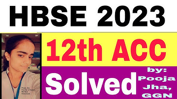 accountancy class 12 solved question paper hbse 2023 by pooja vijay kumar