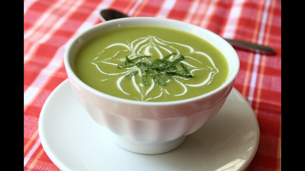 Chilled Sugar Snap Pea Soup - Cold Spring Pea Soup - YouTube