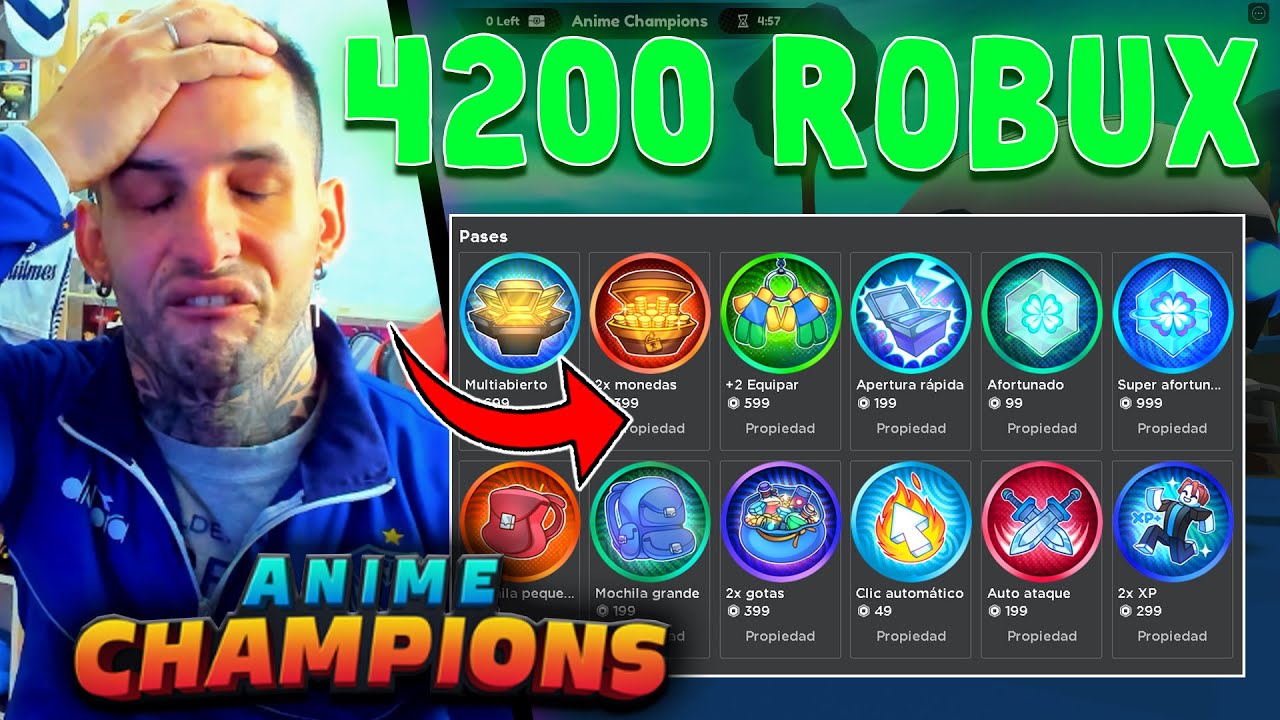 🔥COMPRO TODOS LOS GAMEPASS 4200 ROBUX EN ANIME CHAMPIONS SIMULATOR ...