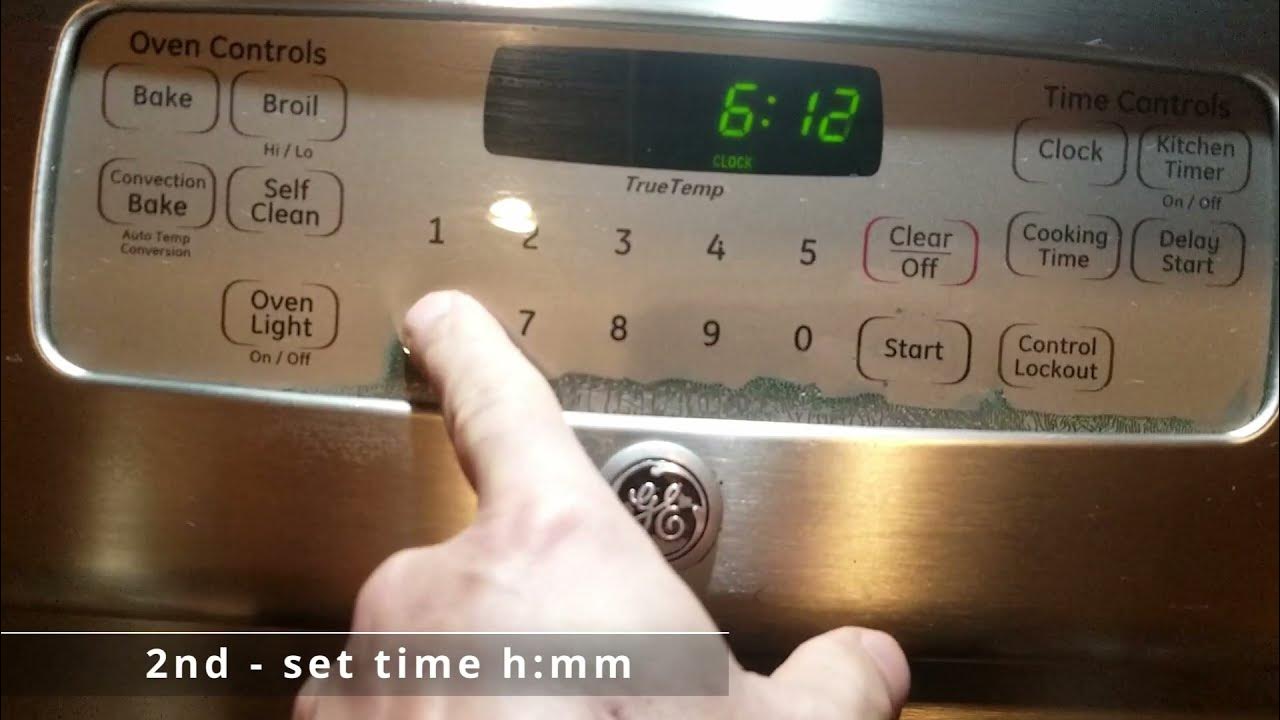 How to set the clock on an oven / Changing the time on a GE gas range