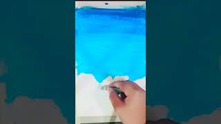 Cloud scenery drawing for beginners || oil pastel drawing ideas || #shorts