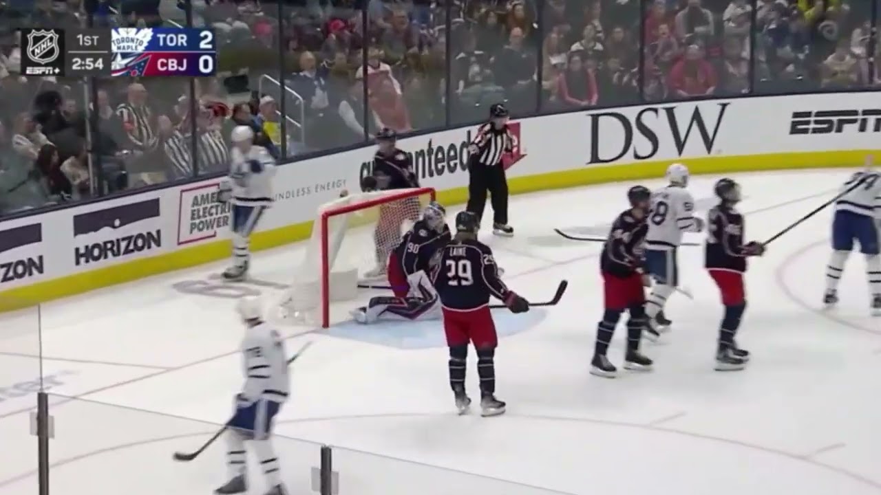 EXAMPLES OF THE  MAPLE LEAFS FORECHECKING IN THE OFFENSIVE ZONE TO CREATE OFFENSE.