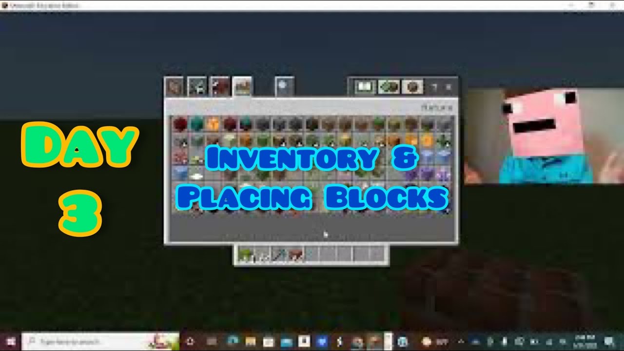 Day 3 Inventory and Placing Blocks - YouTube