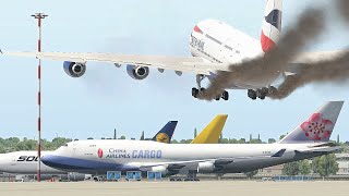 Airbus A380 Takeoff Very Late Due To Technical Fault And Then Crashed Landing -- Xp11