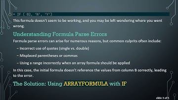 Resolving Formula Parse Errors in Google Sheets: A Step-by-Step Guide
