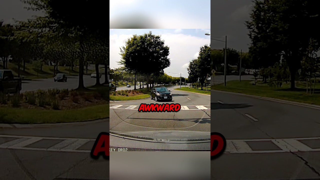 Driver Attempts The Most Awkward U-Turn