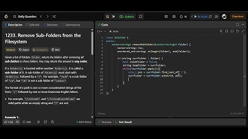 Leetcode 1233 | Remove Sub-Folders from the Filesystem | Coded Solution