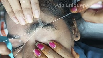 Thick to Thin Eyebrow Threading💜|| eyebrows threading tutorial step by step ||✅