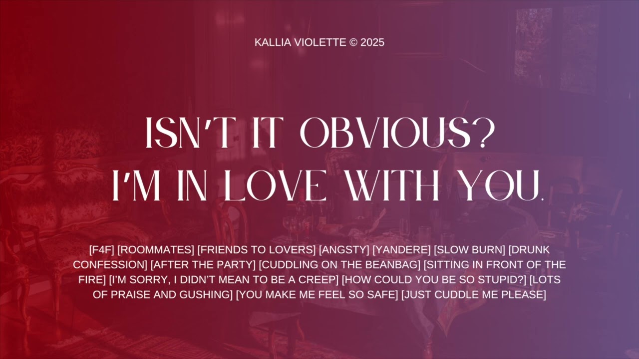 drunk roommate confesses love to you after your housewarming party ♡ f4f audio roleplay yandere asmr