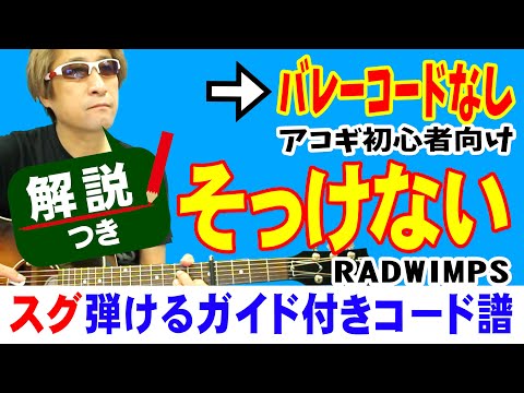 そっけない 弾き方 (ギター 初心者向け コード 簡単) / RADWIMPS 【解説付き】