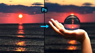 How To Add Spherize Effect In Photoshop How To Create Crystal Ball In Photoshop
